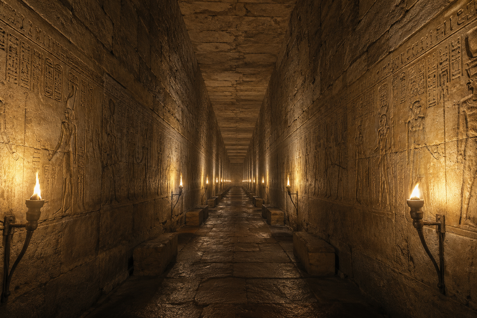 Long pyramid hallway